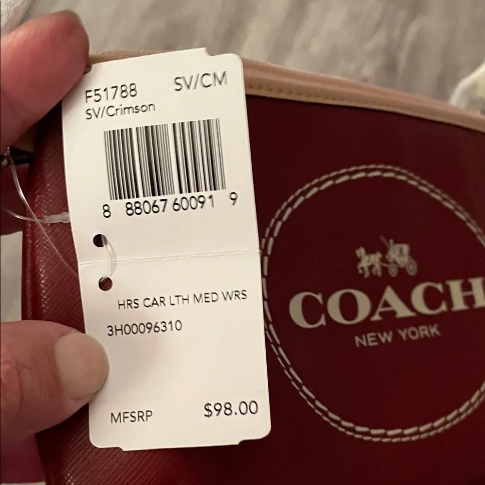 Coach Burgundy Wristlet Clutch - Picture 4 of 6